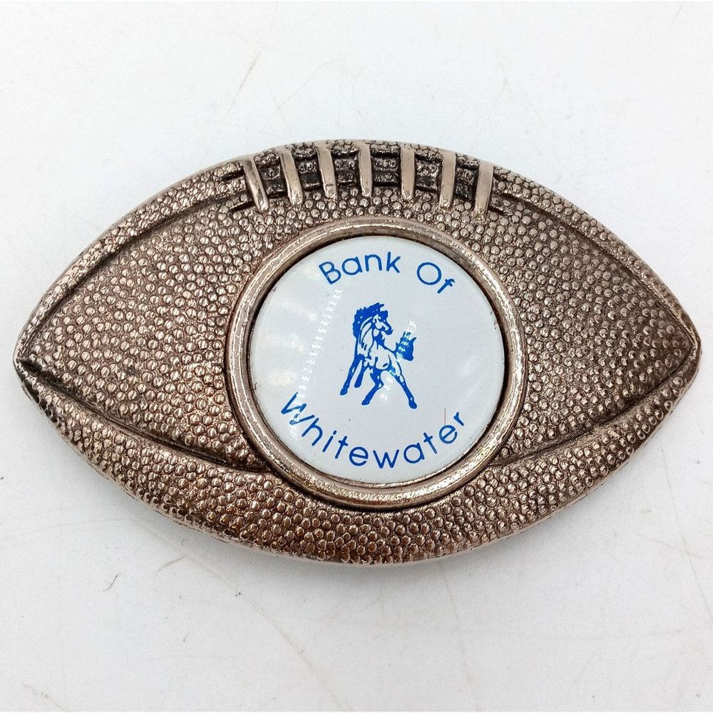 Football Belt Buckle Whitewater Kansas Bank Horse Western Sports